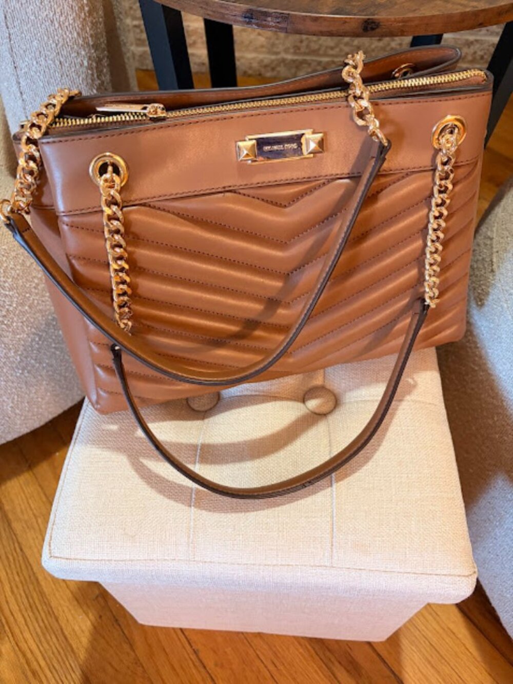 Michael Kors Brown Quilted Leather Shoulder Bag (Medium)